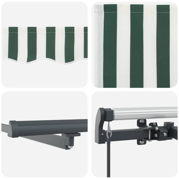 Cortina Retractabilă Manual Verde și alb 300 x 250 cm țesătură - WALTI WALTI