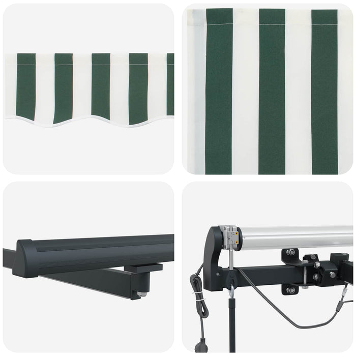 Țesătură pentru copertină Verde și alb 300 x 250 cm Poliester - WALTI WALTI