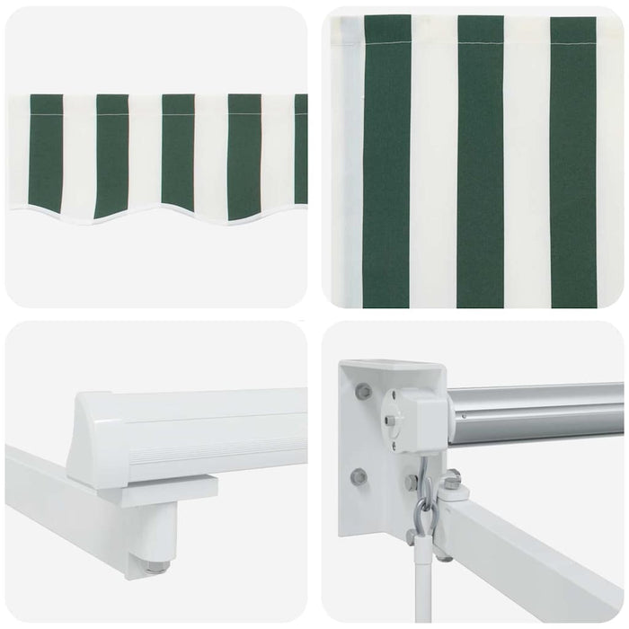 Copertină Manual Verde și alb 300 x 250 x 165 cm Poliester - WALTI WALTI