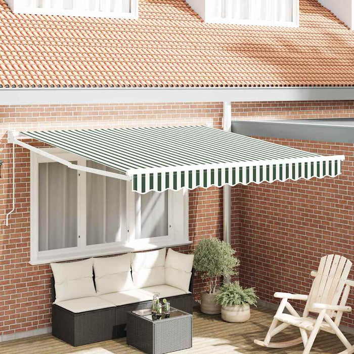 Copertină Manual Verde și alb 300 x 250 x 165 cm Poliester - WALTI WALTI