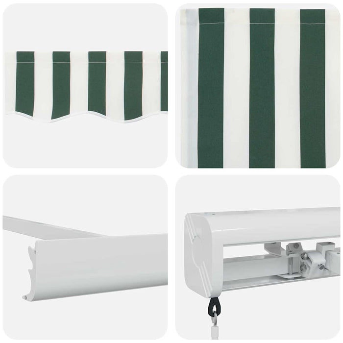 Cortina Retractabilă Verde și alb 300 x 250 cm Stofă și Metal - WALTI WALTI
