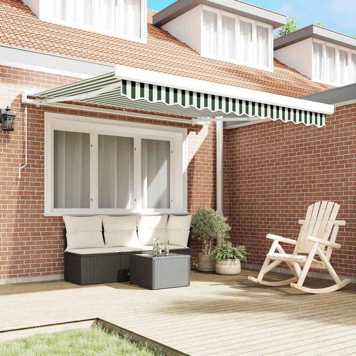 Cortina Retractabilă Verde și alb 300 x 250 cm Stofă și Metal - WALTI WALTI