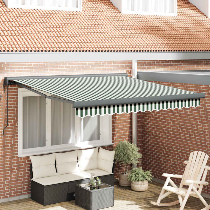 Copertină Verde și alb 300 x 250 x 165 cm Poliester și Aluminiu - WALTI WALTI