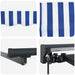 Cortina Retractabilă Manual Albastru și Alb 350 x 250 cm - WALTI WALTI