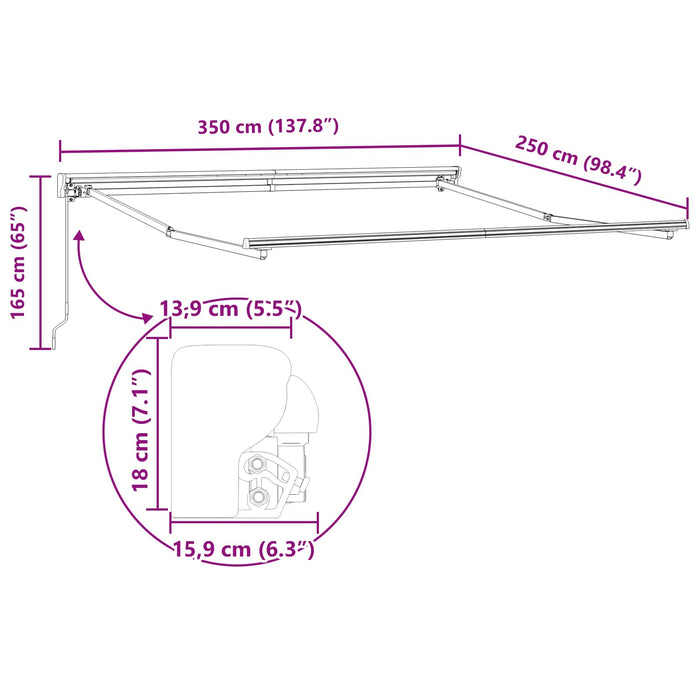 Cortina Retractabilă Crem 350 x 250 cm Poliester și metal - WALTI WALTI