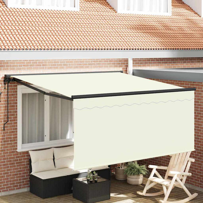 Cortina Retractabilă Crem 350 x 250 cm Poliester și Aluminiu - WALTI WALTI