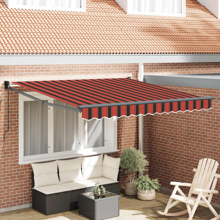 Copertină Manual Roșu și Negru 350 x 250 x 165 cm Poliester - WALTI WALTI