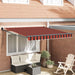 Copertină Manual Roșu și Negru 350 x 250 x 165 cm Poliester - WALTI WALTI