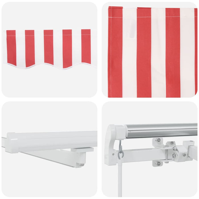 Cortina Retractabilă Manual Roșu și Alb 350 x 250 cm - WALTI WALTI