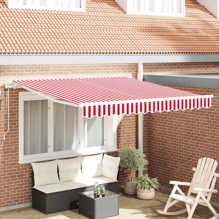 Copertină retractabilă Roșu și Alb 350 x 250 cm WALTI