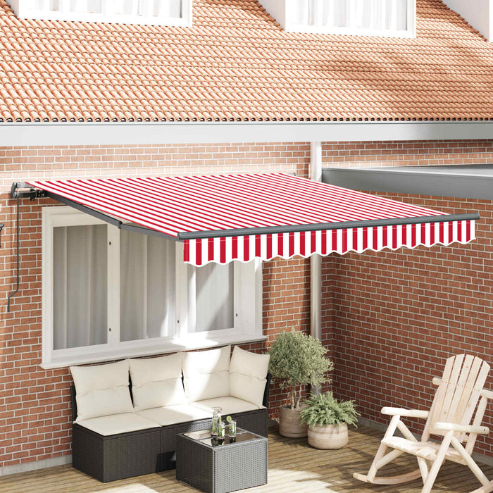 Cortina Retractabilă Roșu și Alb 350 x 250 cm Poliester și oțel - WALTI WALTI
