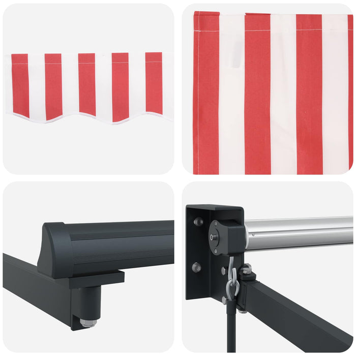 Cortina Retractabilă Manual Roșu și Alb 350 x 250 cm - WALTI WALTI