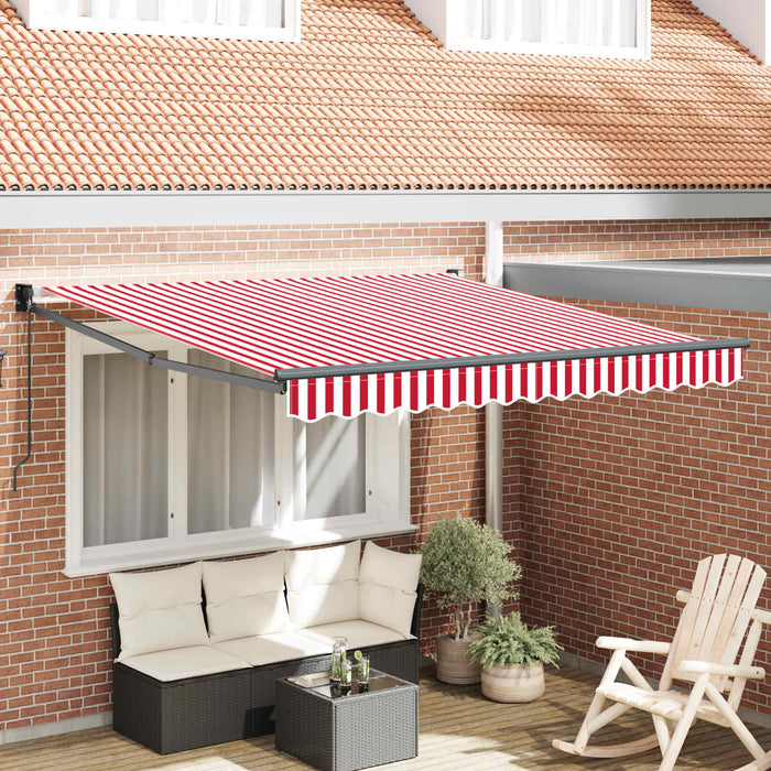 Cortina Retractabilă Manual Roșu și Alb 350 x 250 cm - WALTI WALTI