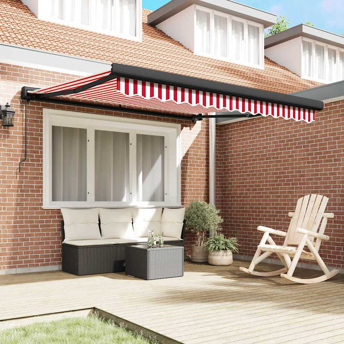 Copertină Roșu și Alb 350 x 250 x 165 cm Poliester și Aluminiu - WALTI WALTI