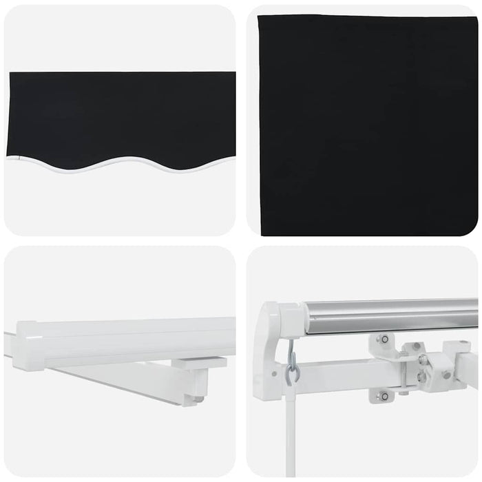 Cortina Retractabilă Negru 350 x 250 cm Material textil și oțel - WALTI WALTI