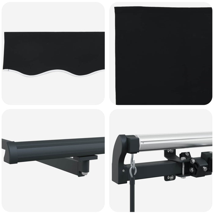 Cortina Retractabilă Negru 350 x 250 cm Poliester și oțel - WALTI WALTI
