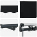 Cortina Retractabilă Negru 350 x 250 cm Poliester și oțel - WALTI WALTI