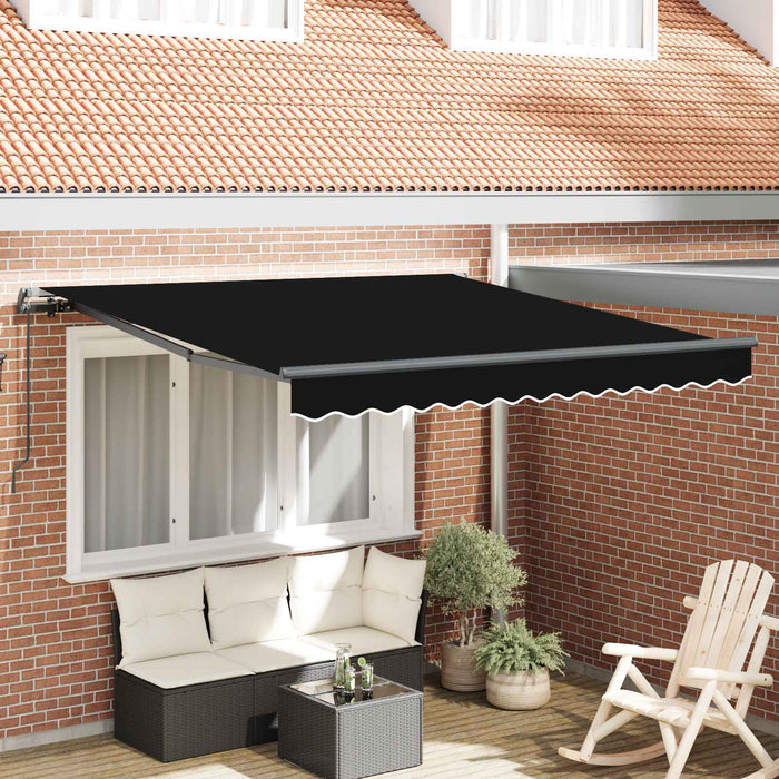 Cortina Retractabilă Negru 350 x 250 cm Poliester și oțel - WALTI WALTI