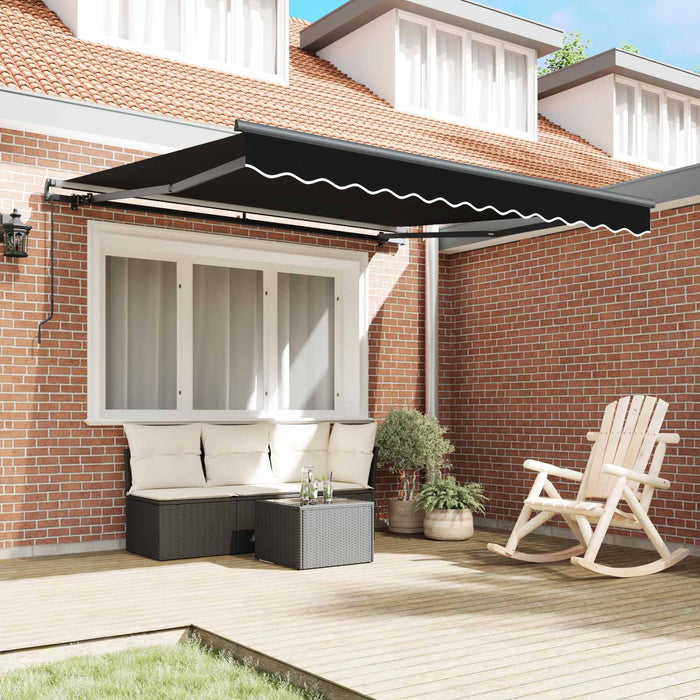 Cortina Retractabilă Negru 350 x 250 cm Poliester și oțel - WALTI WALTI