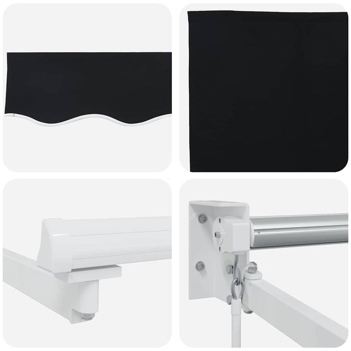 Cortina Retractabilă Negru 350 x 250 cm Poliester și Aluminiu - WALTI WALTI