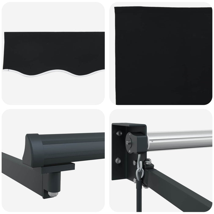 Cortina Retractabilă Negru 350 x 250 cm Poliester și Aluminiu - WALTI WALTI