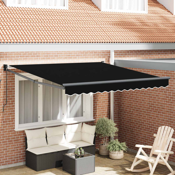 Cortina Retractabilă Negru 350 x 250 cm Poliester și Aluminiu - WALTI WALTI