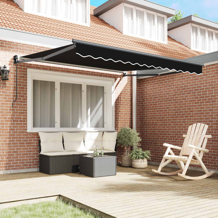 Cortina Retractabilă Negru 350 x 250 cm Poliester și Aluminiu - WALTI WALTI