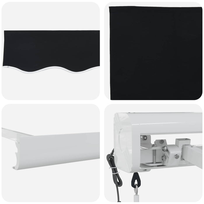 Copertină Negru 350 x 250 x 165 cm Poliester și Aluminiu - WALTI WALTI