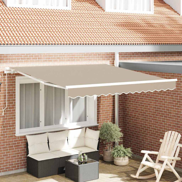 Cortina Retractabilă Bej 350 x 250 cm Poliester și Aluminiu - WALTI WALTI
