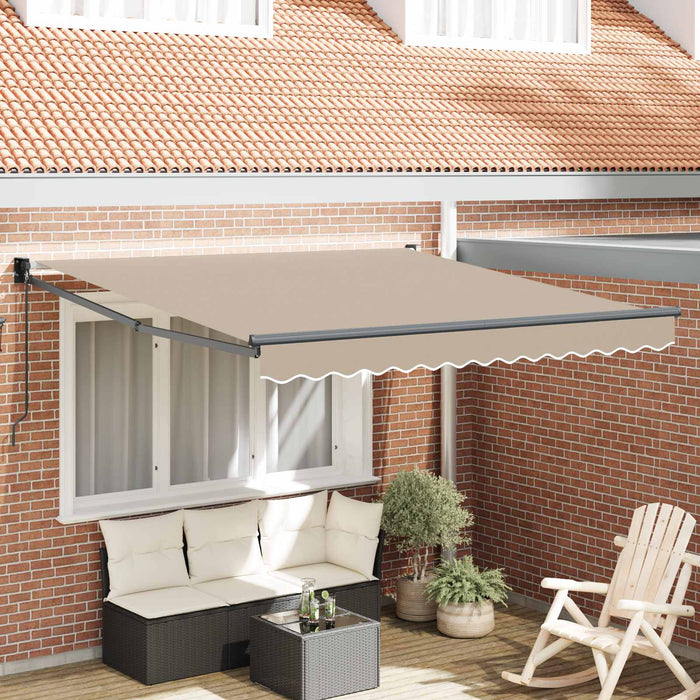 Cortina Retractabilă Bej 350 x 250 cm Poliester și Aluminiu - WALTI WALTI
