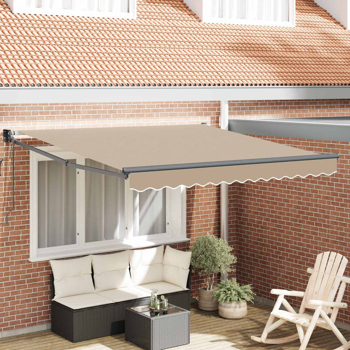 Cortina Retractabilă Bej 350 x 250 cm Poliester și Aluminiu - WALTI WALTI