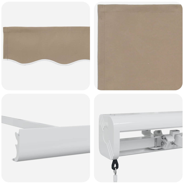 Cortina Retractabilă Bej 350 x 250 cm Stofă și Metal - WALTI WALTI