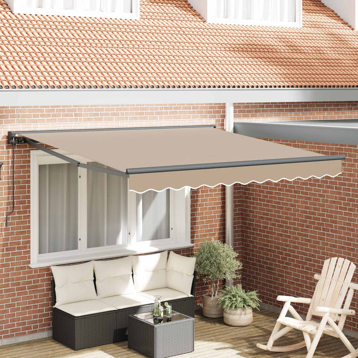 Cadru de copertină Bej 350 x 250 cm Poliester cu Acoperire PU - WALTI WALTI