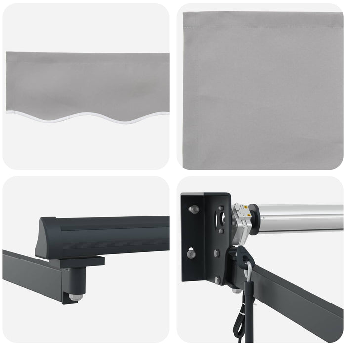 Copertină retractabilă Gri deschis 350 x 250 cm WALTI