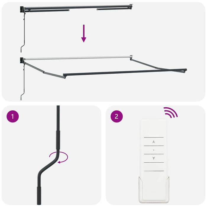Copertină retractabilă Gri deschis 350 x 250 cm WALTI