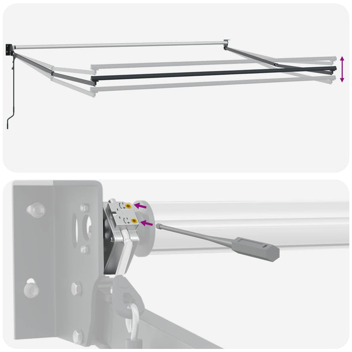 Copertină retractabilă Gri deschis 350 x 250 cm WALTI