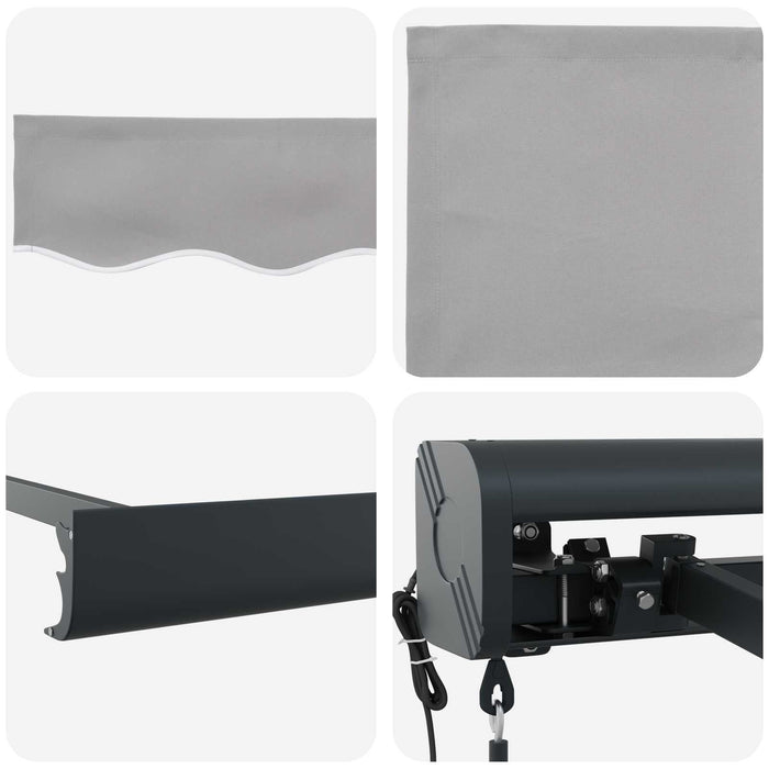 Copertină retractabilă Gri deschis 350 x 250 x 165 cm WALTI