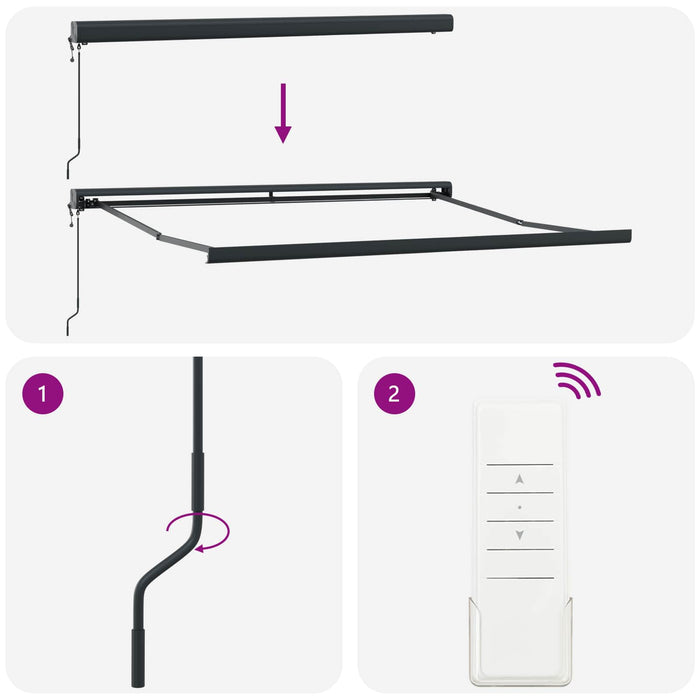 Copertină retractabilă Gri deschis 350 x 250 x 165 cm WALTI