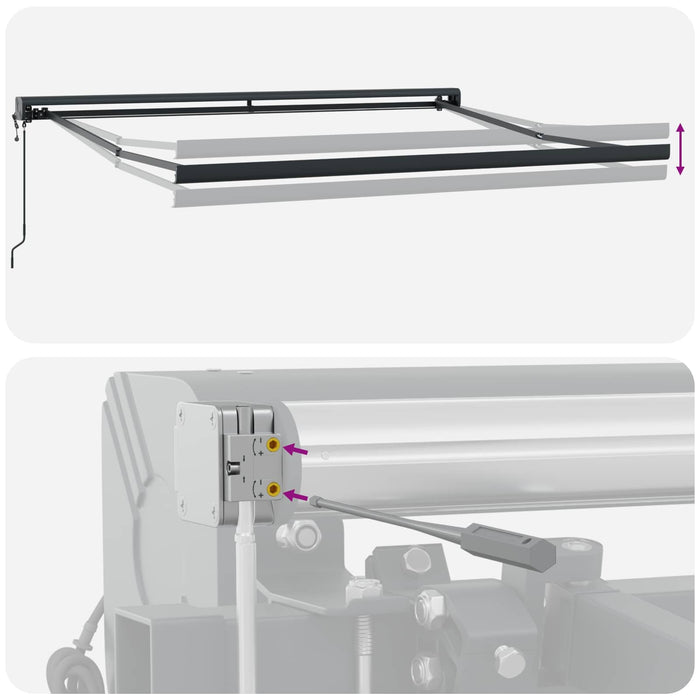 Copertină retractabilă Gri deschis 350 x 250 x 165 cm WALTI