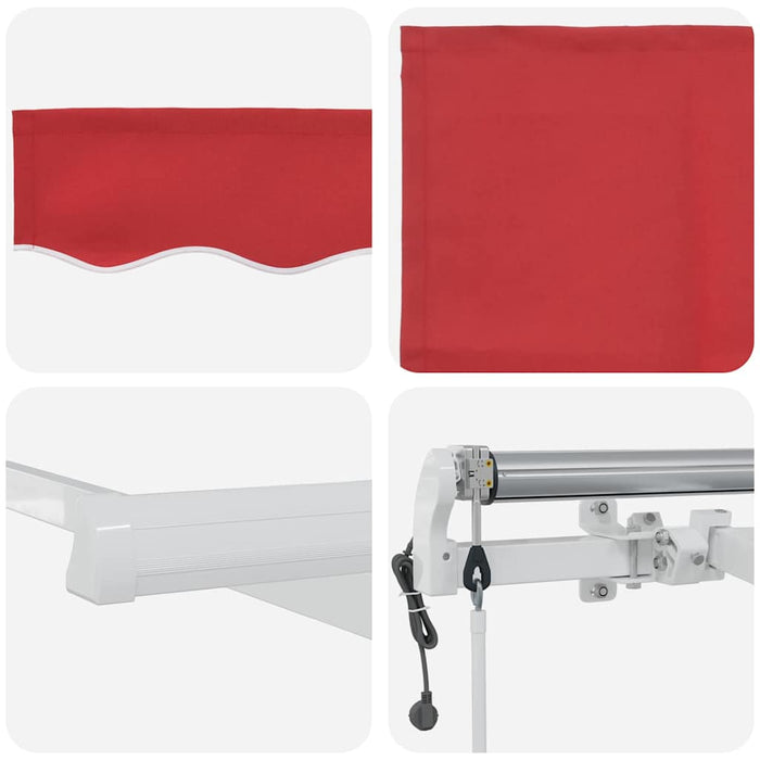 Copertină retractabilă Roșu 350 x 250 cm Țesătură și Aluminiu WALTI
