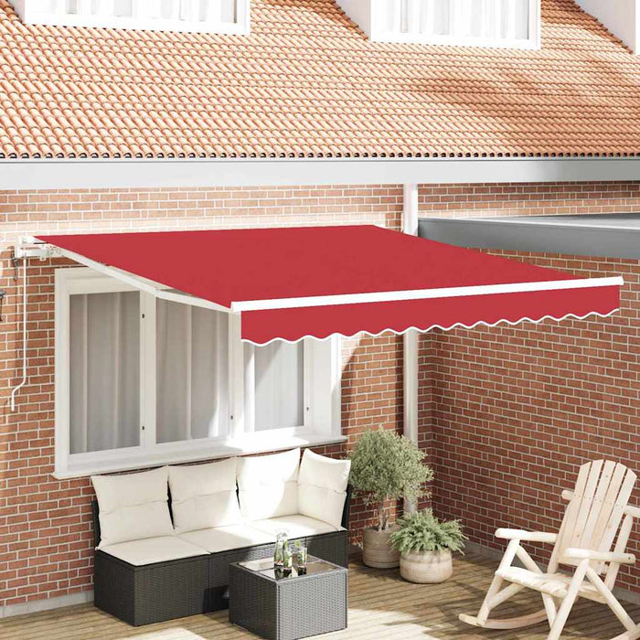 Copertină retractabilă Roșu 350 x 250 cm Țesătură și Aluminiu WALTI