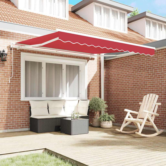 Copertină retractabilă Roșu 350 x 250 cm Țesătură și Aluminiu WALTI