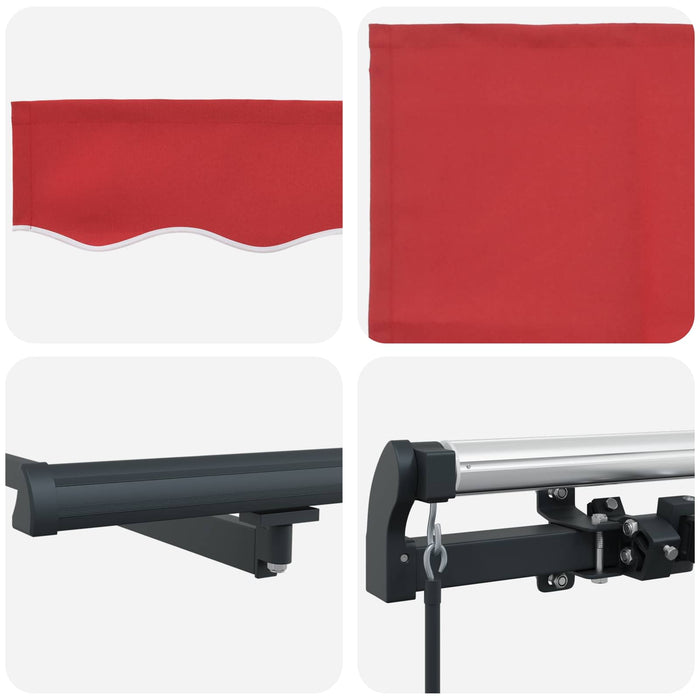 Cortina Retractabilă Manual Roșu 350 x 250 cm Poliester și oțel - WALTI WALTI