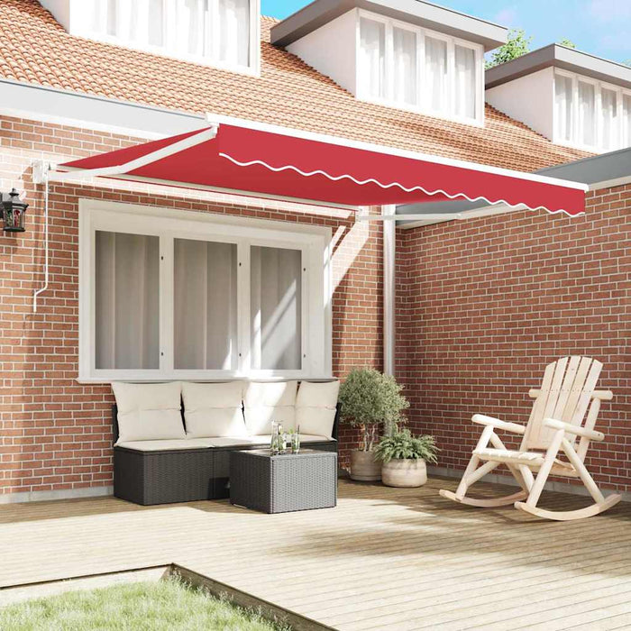 Copertină retractabilă Roșu 350 x 250 cm Poliester și metal WALTI