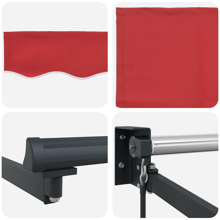 Cortina Retractabilă Roșu 350 x 250 cm Poliester și Aluminiu - WALTI WALTI