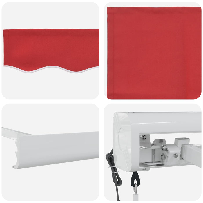 Copertină Roșu 350 x 250 x 165 cm Poliester și Aluminiu - WALTI WALTI