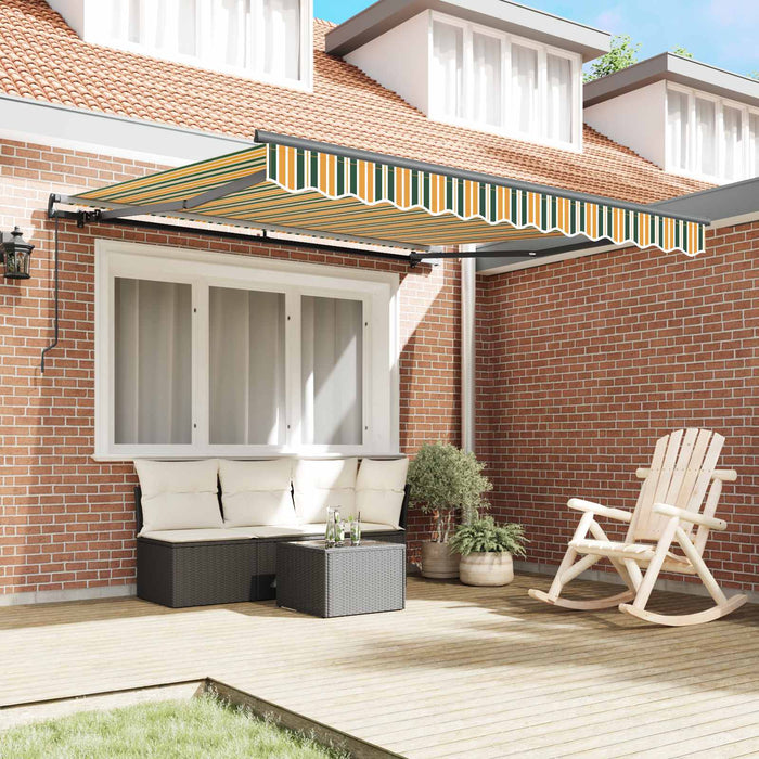 Cortina Retractabilă Manual Verde și galben 350 x 250 cm - WALTI WALTI