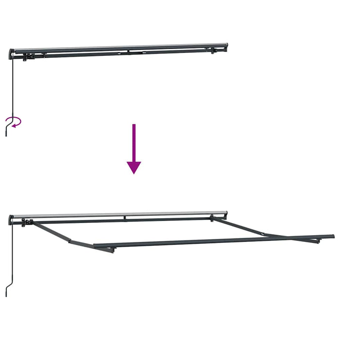 Cortina Retractabilă Manual Verde și galben 350 x 250 cm - WALTI WALTI