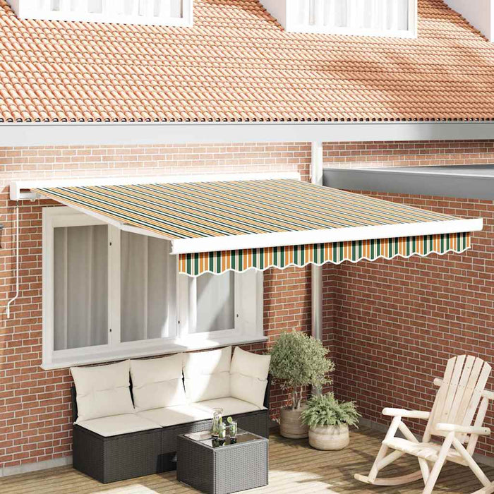 Markiza manuală , retractabilă, verde și galbenă, 350 x 250 cm - WALTI WALTI