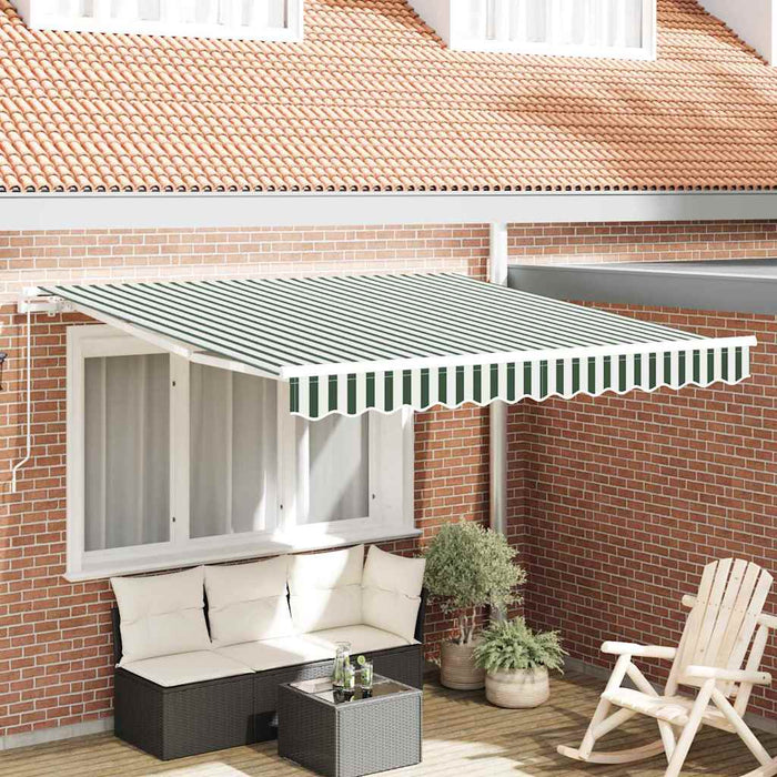 Cortina Retractabilă Manual Verde și alb 350 x 250 cm WALTI